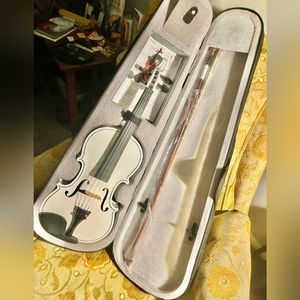 SOLD! 4/4 Acoustic Violin-White, Case, Bow, Rosin-BRAND NEW!